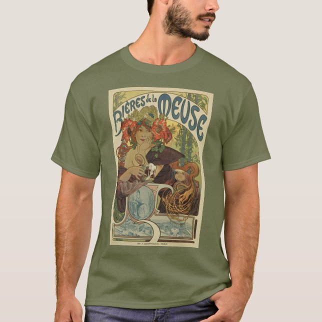Annons för Alfons Mucha art nouveauöl T Shirt (Framsida)
