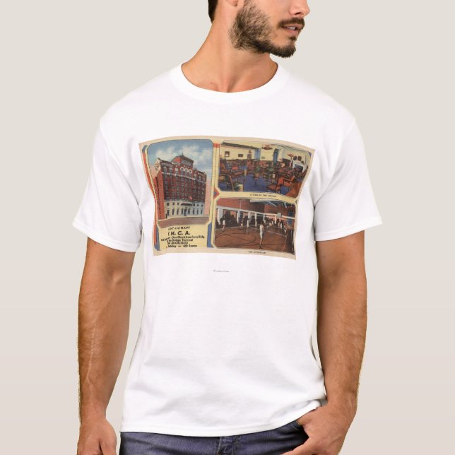 Annons för armé-/för marin Y.M.C.A. byggnad Tee Shirt (Framsida)