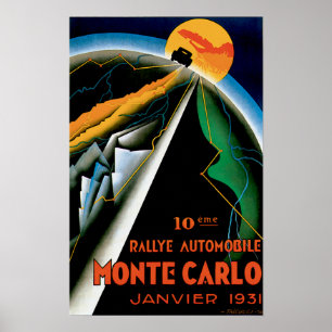 Annons för Auto tävling för Monte - carlo Monac Poster