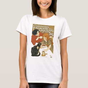 Annons för chokladvintagefransk t shirt