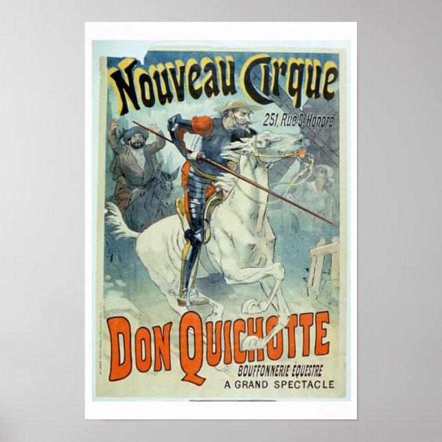 Annons för "Don Quijote, New Circus", Horse Poster (Framsidan)