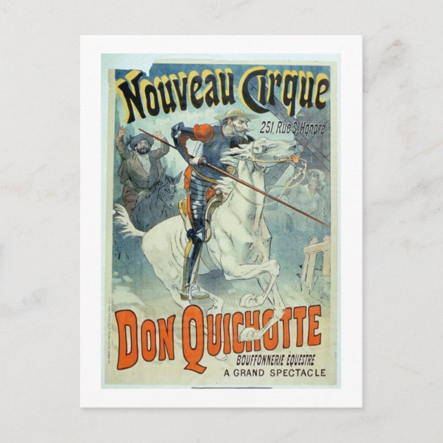 Annons för "Don Quijote, New Circus", Horse Vykort (Framsida)