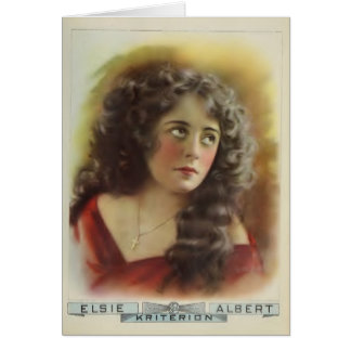 Annons för Elsie Albert 1915 tyst filmutställare Hälsningskort