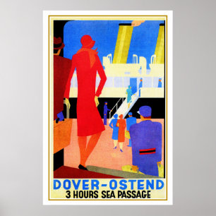 Annons för färja för hav för vintageart décoD Poster