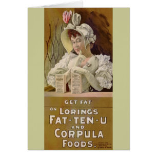 Annons för Get Tjock Food Bord 1895 Hälsningskort