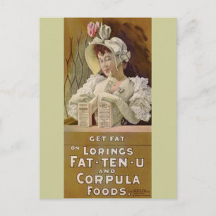 Annons för Get Tjock Food Bord 1895 Vykort