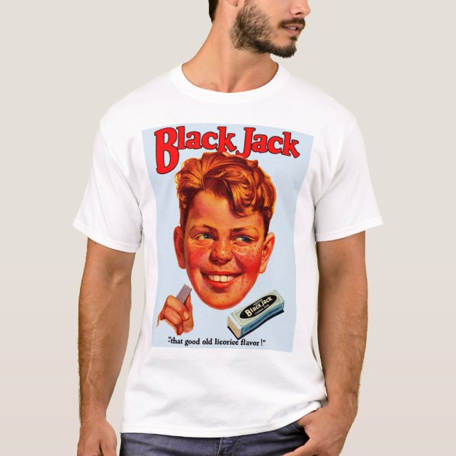 annons för gummi för 20-talsvartjack t shirt (Framsida)