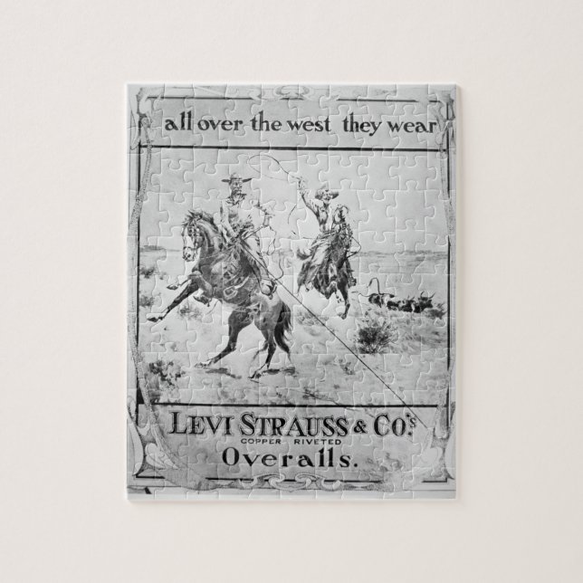 Annons för Levi Strauss & Co, c.1900 (lithoen) Pussel (Vertikal)