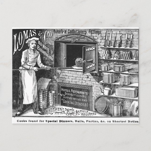 Annons för Lomas och Co. Vykort (Framsida)