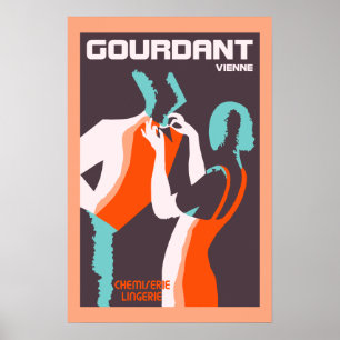 Annons för mode för Retro stilart déco fransk Poster