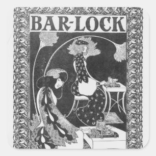 Annons för Pub-Lock-skrivmaskiner, c.1895 Fyrkantigt Klistermärke