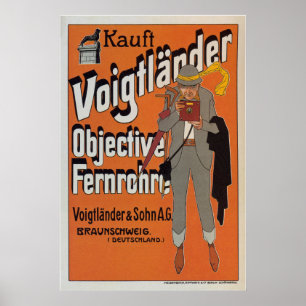 Annons för Voigtlander saklig Fernrohre Poster