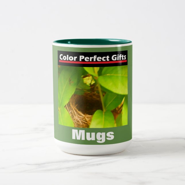 Annons Hummingbird Nest Två-Tonad Mugg (Center)