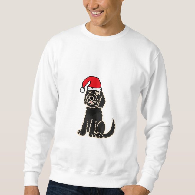 annons Labradoodle i Santa hattskjorta Sweatshirt (Framsida)