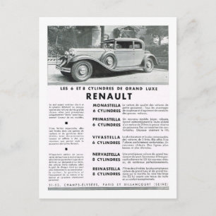 Annons, Renault Helg Vykort