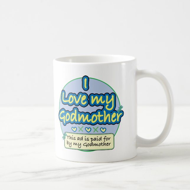Annons som betalas för av min gudmorblått kaffemugg (Höger)