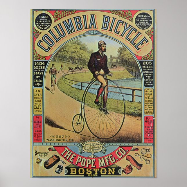 Annonsera för Columbia Bicycle Poster (Framsidan)