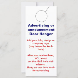 Annonsera märkre för DOOR HANGER-befordran