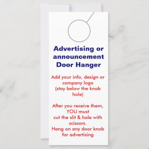 Annonsera märkre för DOOR HANGER-befordran