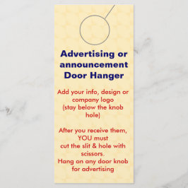 Annonsera märkre för DOOR HANGER-befordran