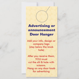 Annonsera märkre för DOOR HANGER-befordran