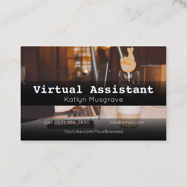 Annonsera Virtuell Assistent Gig Visitenkort Visitkort (Baksida)