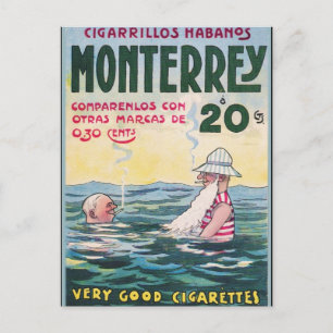 Annonsering 1906 för vintageMonetrrey cigarr Vykort