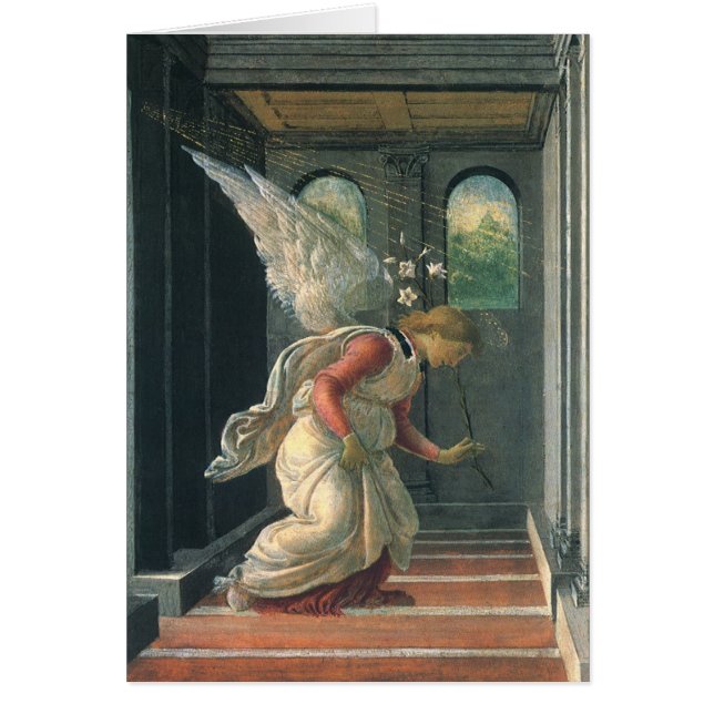 Annonsering (ängeldetalj) av Sandro Botticelli Hälsningskort (Framsidan)