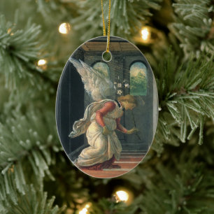 Annonsering (ängeldetalj) av Sandro Botticelli Julgransprydnad Keramik