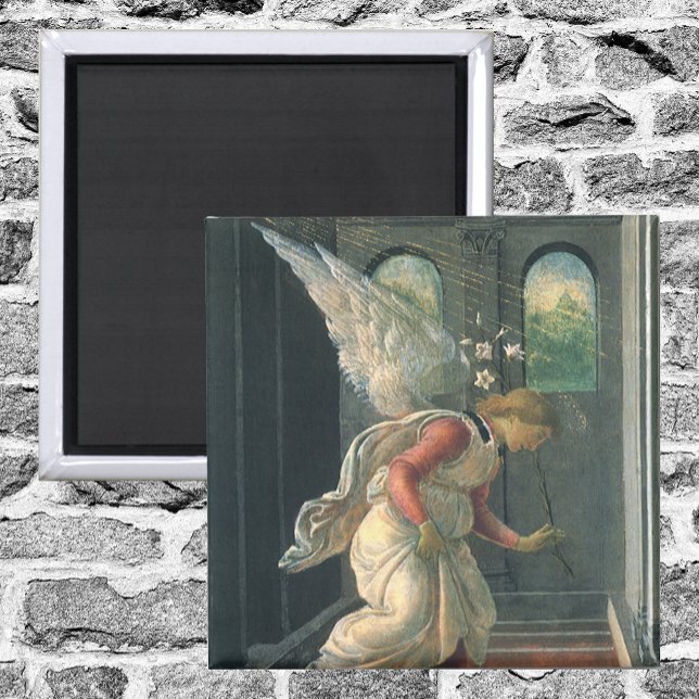 Annonsering (ängeldetalj) av Sandro Botticelli Magnet (Skapare uppladdad)