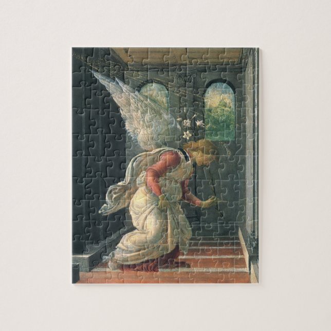 Annonsering (ängeldetalj) av Sandro Botticelli Pussel (Vertikal)