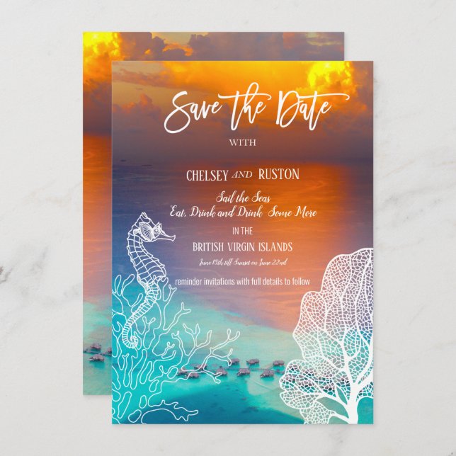 Annonsering av avvänjning på havets Jungfruöarna Kort (Fram/baksida)