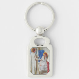 Annonsering av Dante Gabriel Rossetti Rektangulärt Silverfärgad Nyckelring