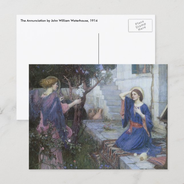 Annonsering av John William Waterhouse Vykort (Fram/baksida)