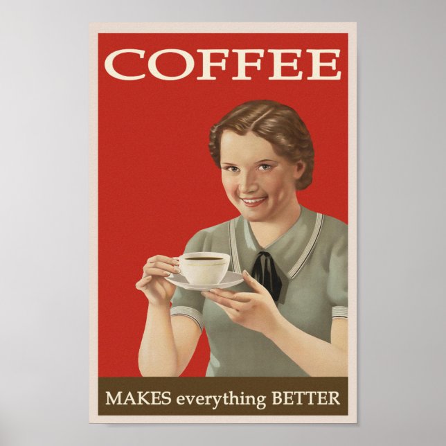 Annonsering av kaffeVintage Poster (Framsidan)