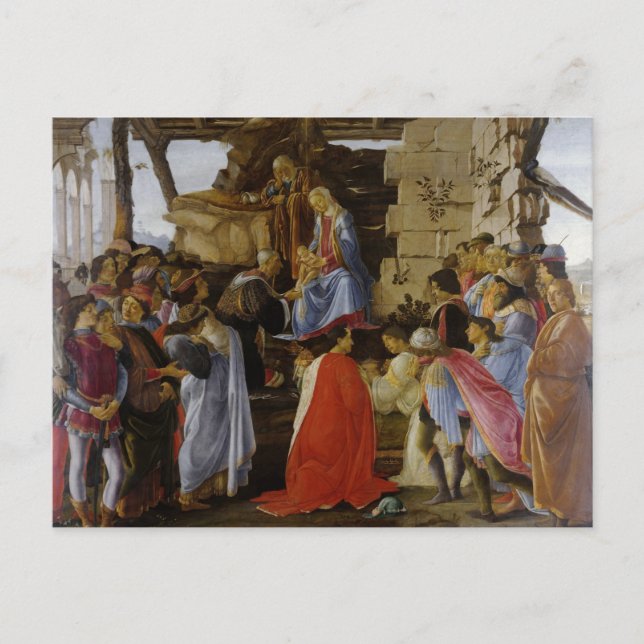 Annonsering av Magi av Botticelli Postcard Vykort (Framsida)
