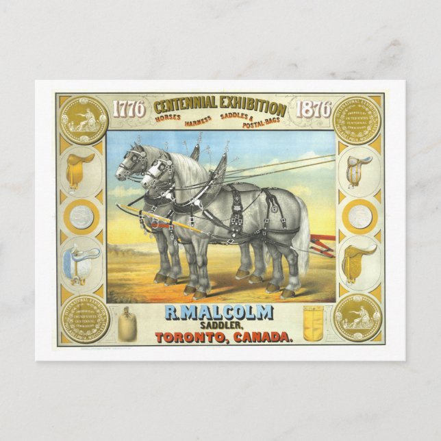 Annonsering av sadelutentiserad utställning på års vykort (Framsida)