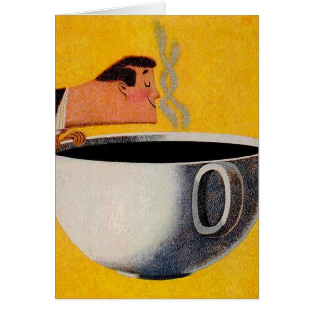 Annonsering av vintage-kaffe hälsningskort (Framsidan)