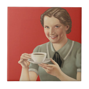Annonsering av vintage-kaffe kakelplatta