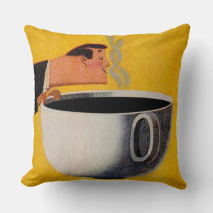 Annonsering av vintage-kaffe kudde