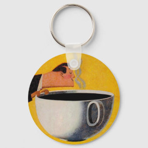 Annonsering av vintage-kaffe nyckelring