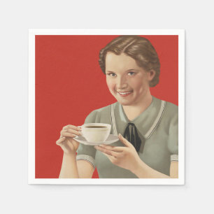 Annonsering av vintage-kaffe pappersservett
