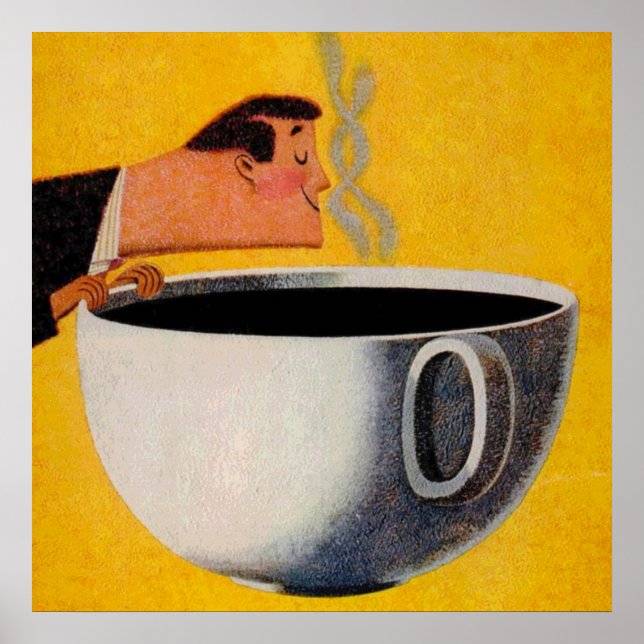 Annonsering av vintage-kaffe poster (Framsidan)