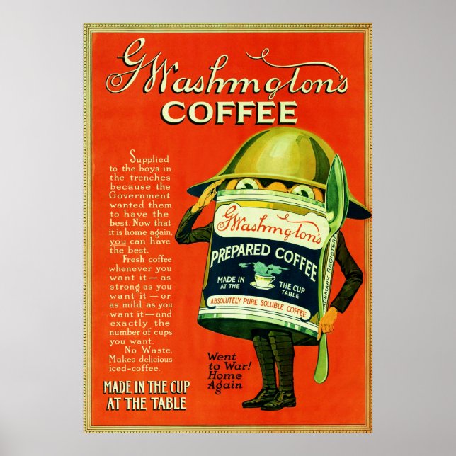 Annonsering av vintage-kaffe. poster (Framsidan)