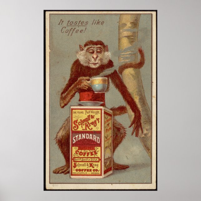 Annonsering av vintage-kaffe poster (Framsidan)