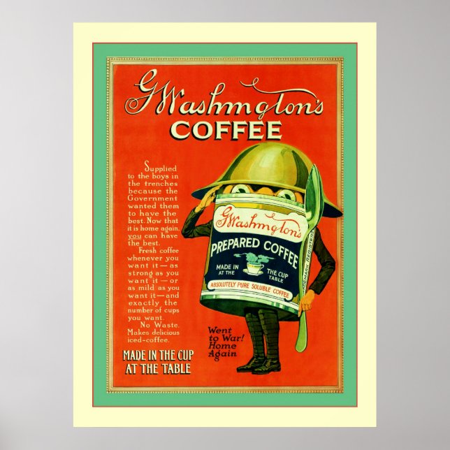Annonsering av vintage-kaffe poster (Framsidan)