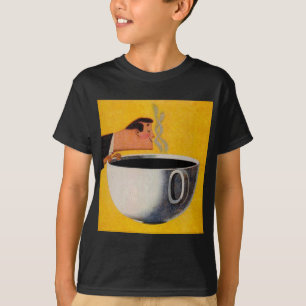 Annonsering av vintage-kaffe t-shirt