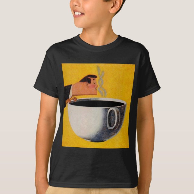 Annonsering av vintage-kaffe t-shirt (Framsida)