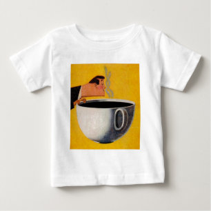 Annonsering av vintage-kaffe t-shirt