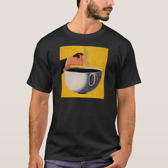 Annonsering av vintage-kaffe t shirt (Framsida)